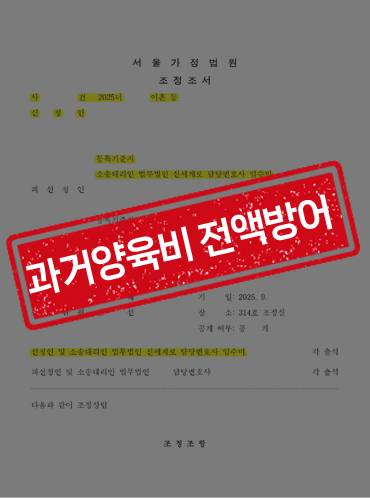 장기 별거 조정에서 과거 양육비 7,800만 원 청구 전액 방어 공개 사례 이미지